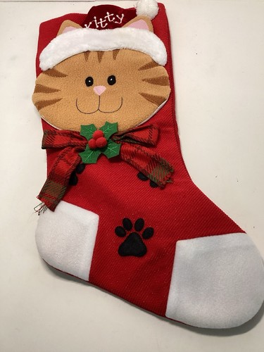 Calza natalizia gattino